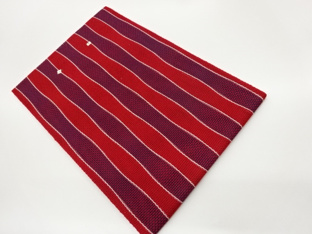 未使用品　縞模様織出し夏用名古屋帯